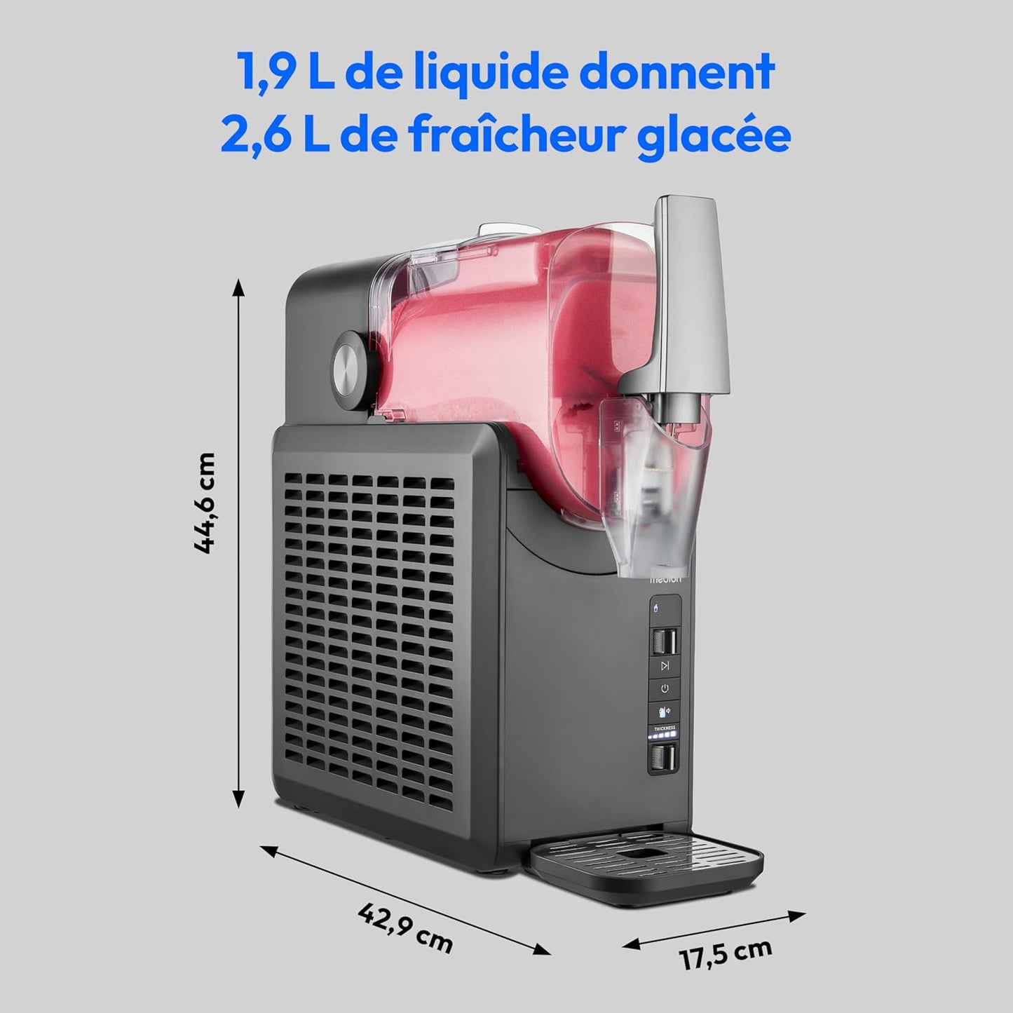 MEDION machine à granité MD12090, 2,6L, 5 modes, compresseur, 30–60 min
