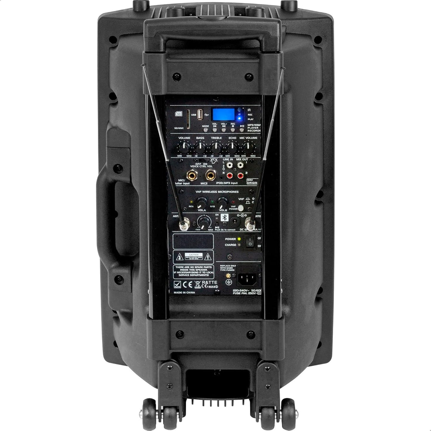 Ibiza PORT12VHF-BT enceinte 12" 700W, 2 micros, BT, USB, SD, 5–7h autonomie