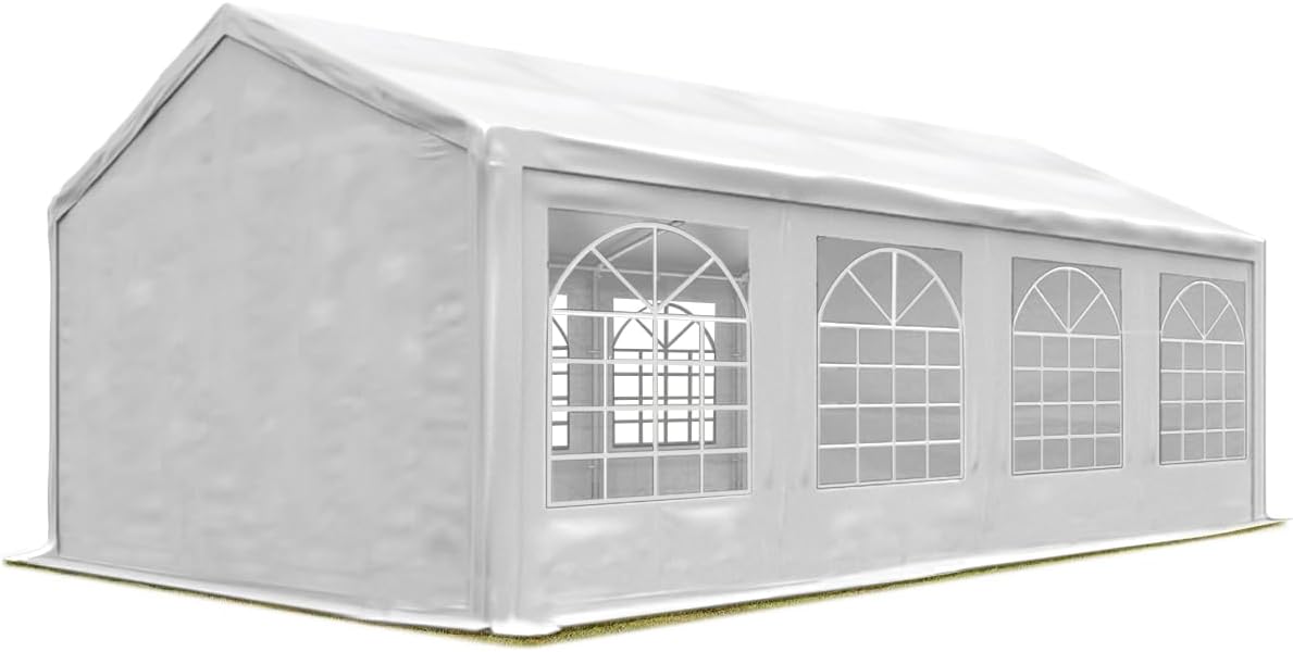Tente réception PVC solide 4x8m, bâche 600N, montage rapide
