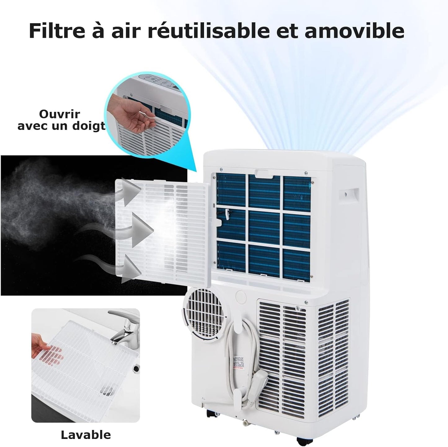 GOPLUS climatiseur mobile 14000BTU, 5-en-1, télécommande, R290, pour 40㎡