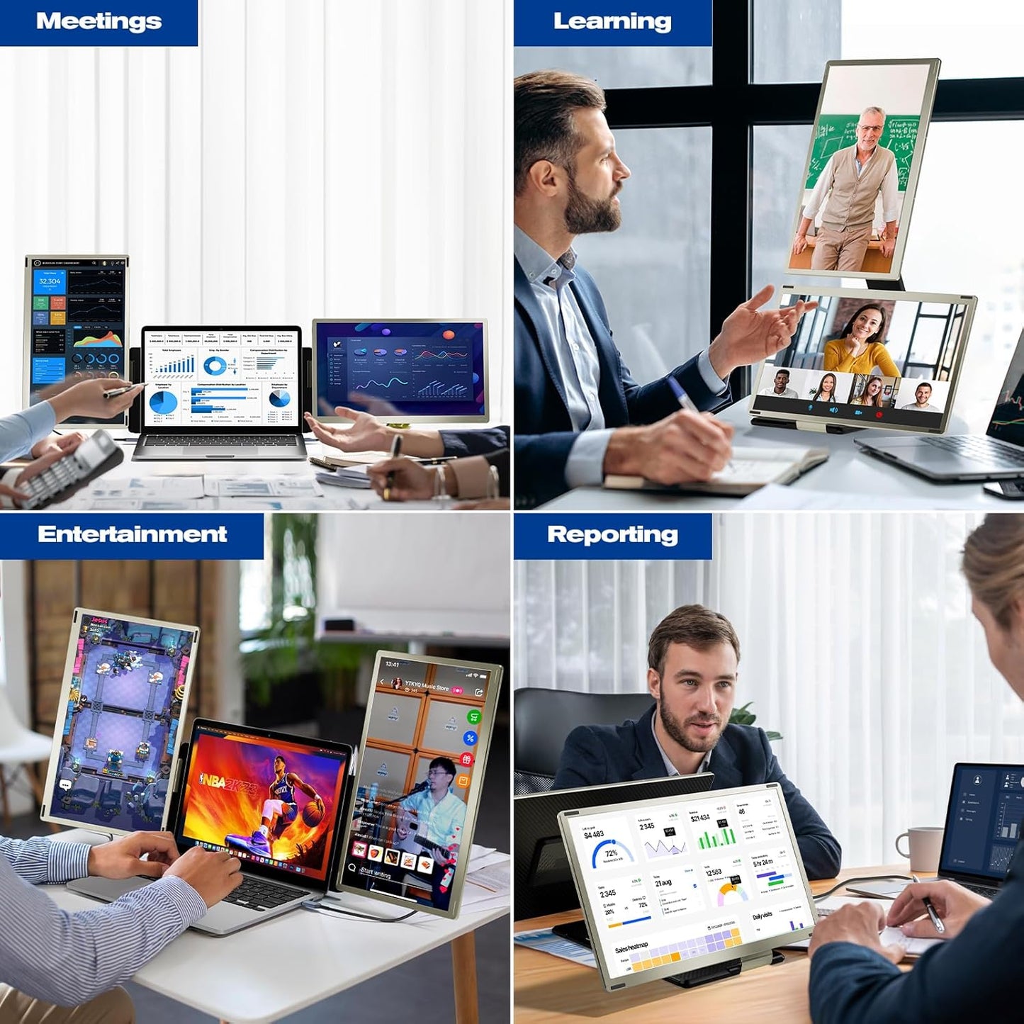 KEFEYA écran portable 15.6" FHD HDMI/USB-C, hub H5-T, Mac/Windows/Chrome