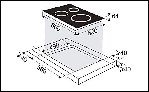 Sauter SPI9544B plaque induction encastrable 3 foyers 7400W 28cm noir