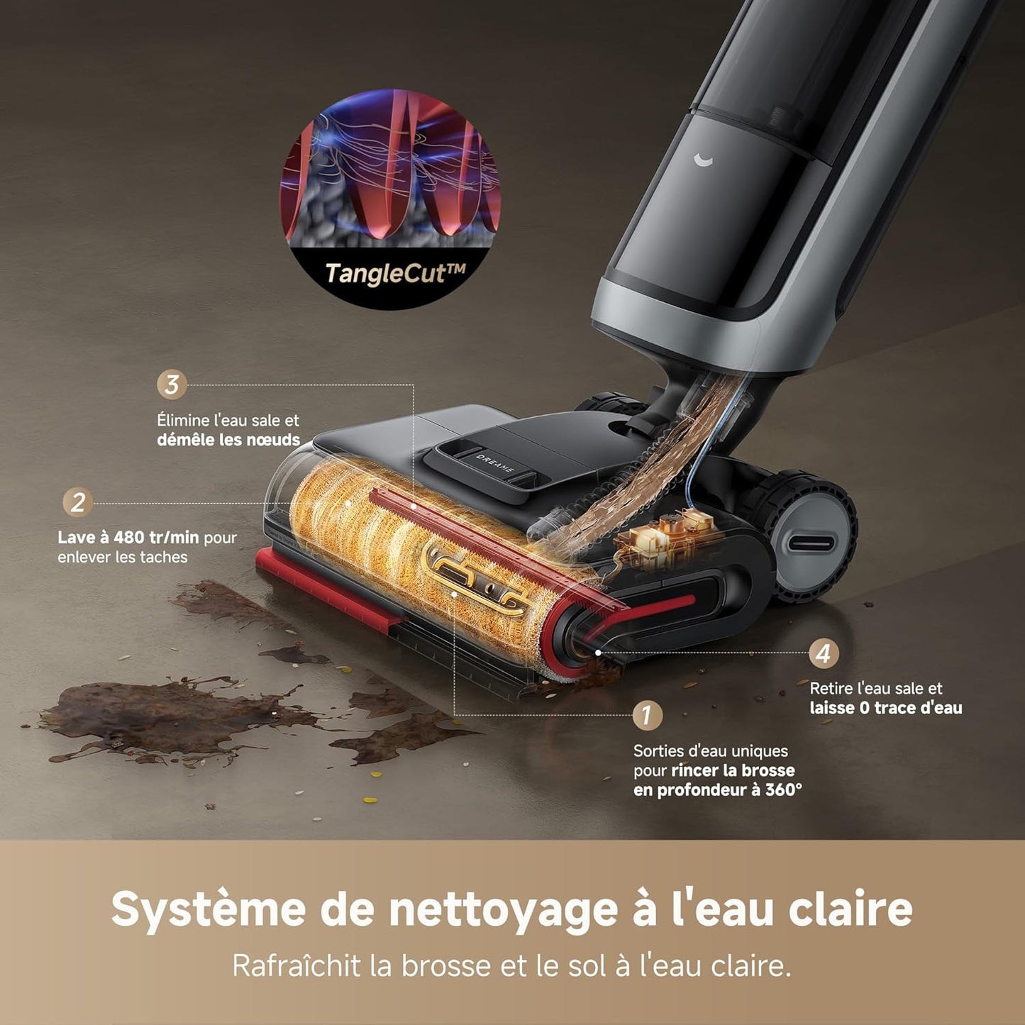 Dreame H15 Pro Heat aspirateur laveur, 85°C sol, IA bras, 22kPa, app, brosse 100°C