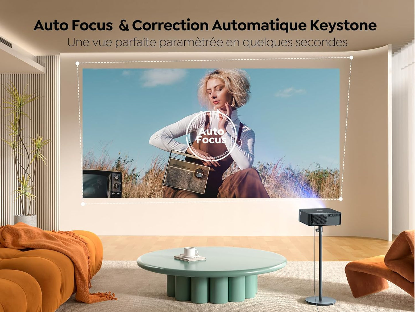 YABER K2s projecteur 4K 1200 ANSI, JBL 20W, WiFi6, BT 5.2, auto focus, Google TV