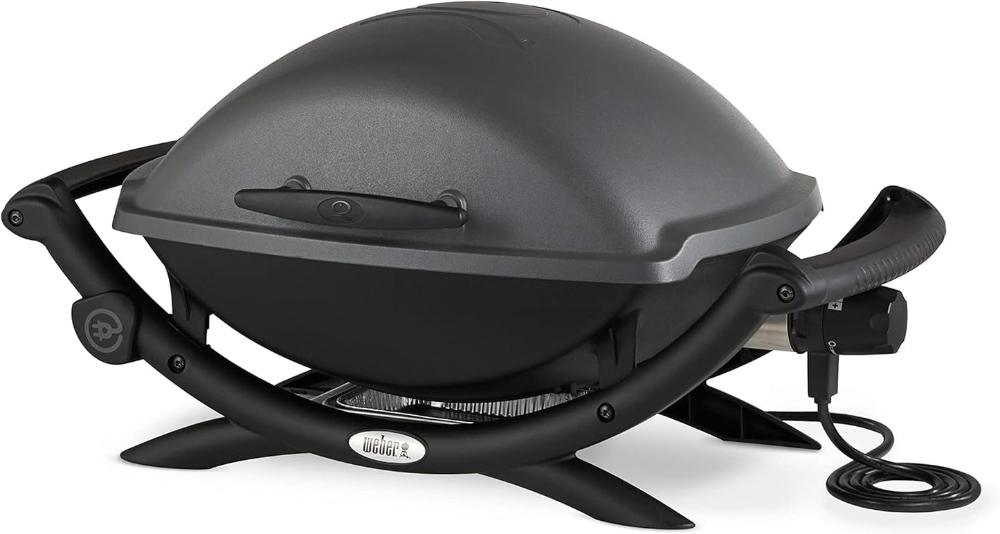 Weber Q2400 barbecue électrique gris foncé, support, 54x39cm, fonte