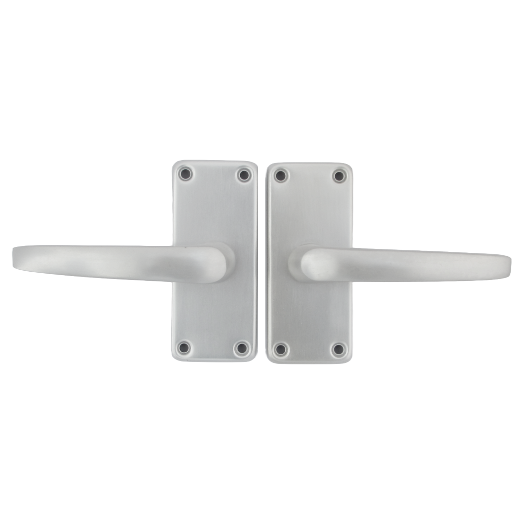 Poignées de porte à levier droites modernes en aluminium, lot de charnières, argent satiné