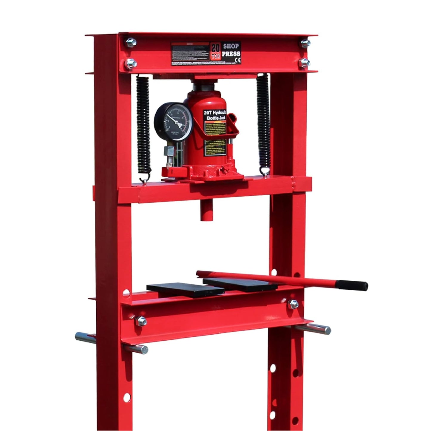 Wiltec presse hydraulique 20t, cadre atelier, 680x600x1500mm, vérin + manomètre