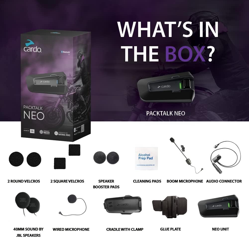 Cardo Packtalk Neo intercom moto, taille unique, noir, communication casque