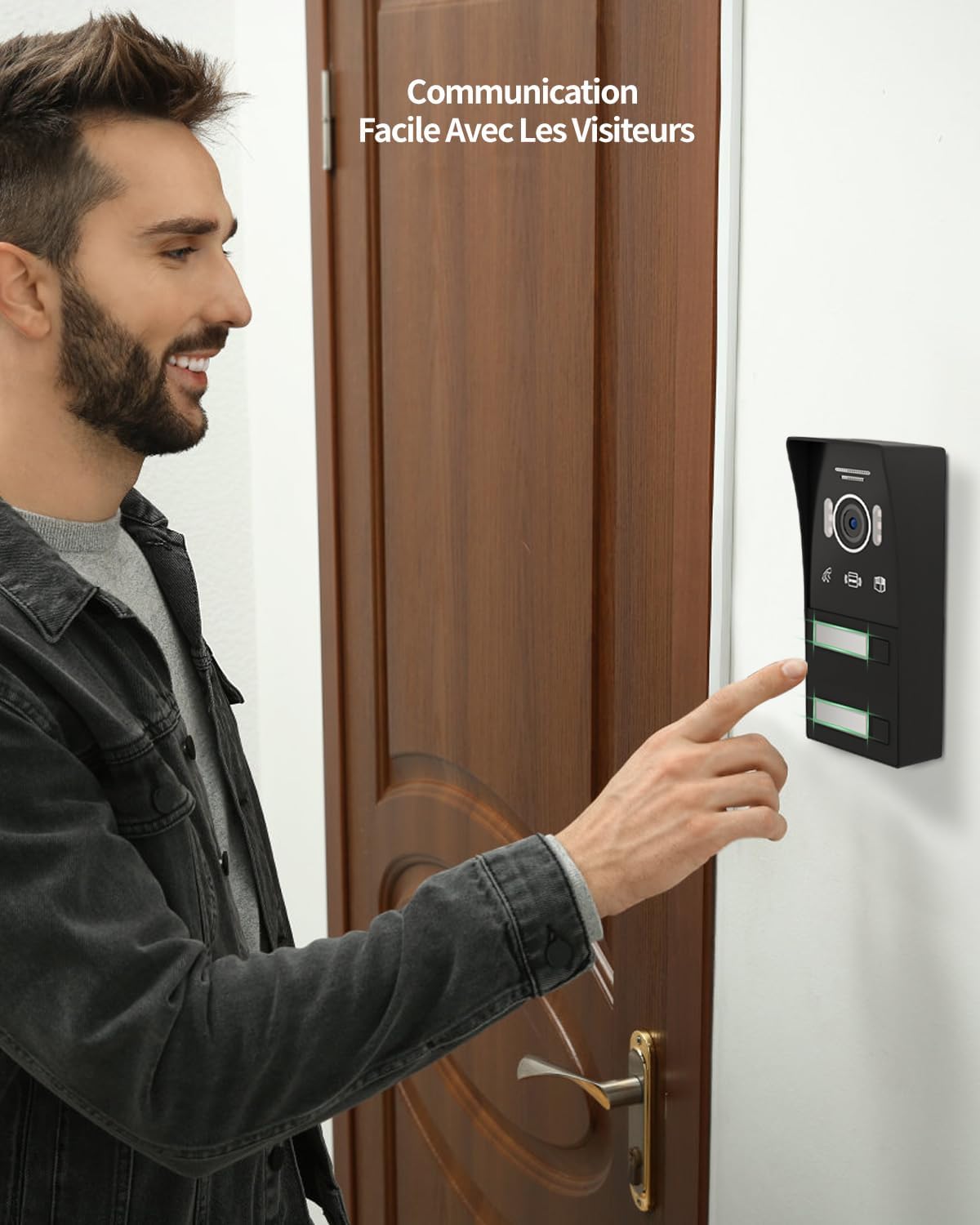 JeaTone visiophone WiFi 1080P, 2 moniteurs 7", détection mouvement, vision nocturne