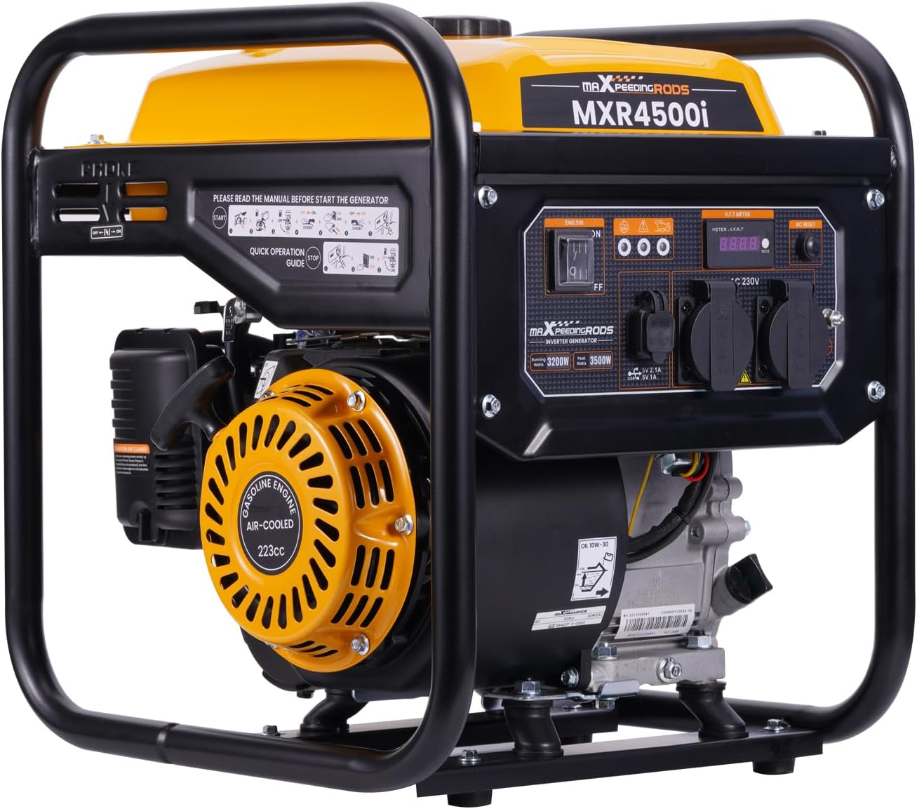 maXpeedingrods groupe électrogène 3500W essence, 230V + USB, léger