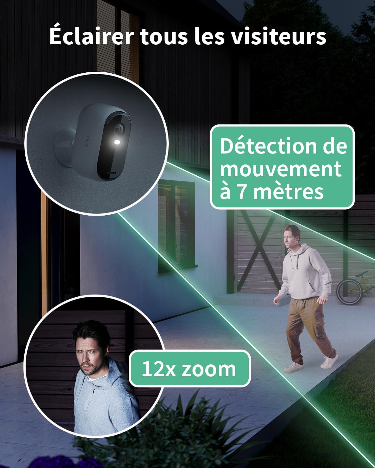 Arlo Essential 2 2K XL, 2 caméras extérieures sans fil, vision couleur, 24 mois