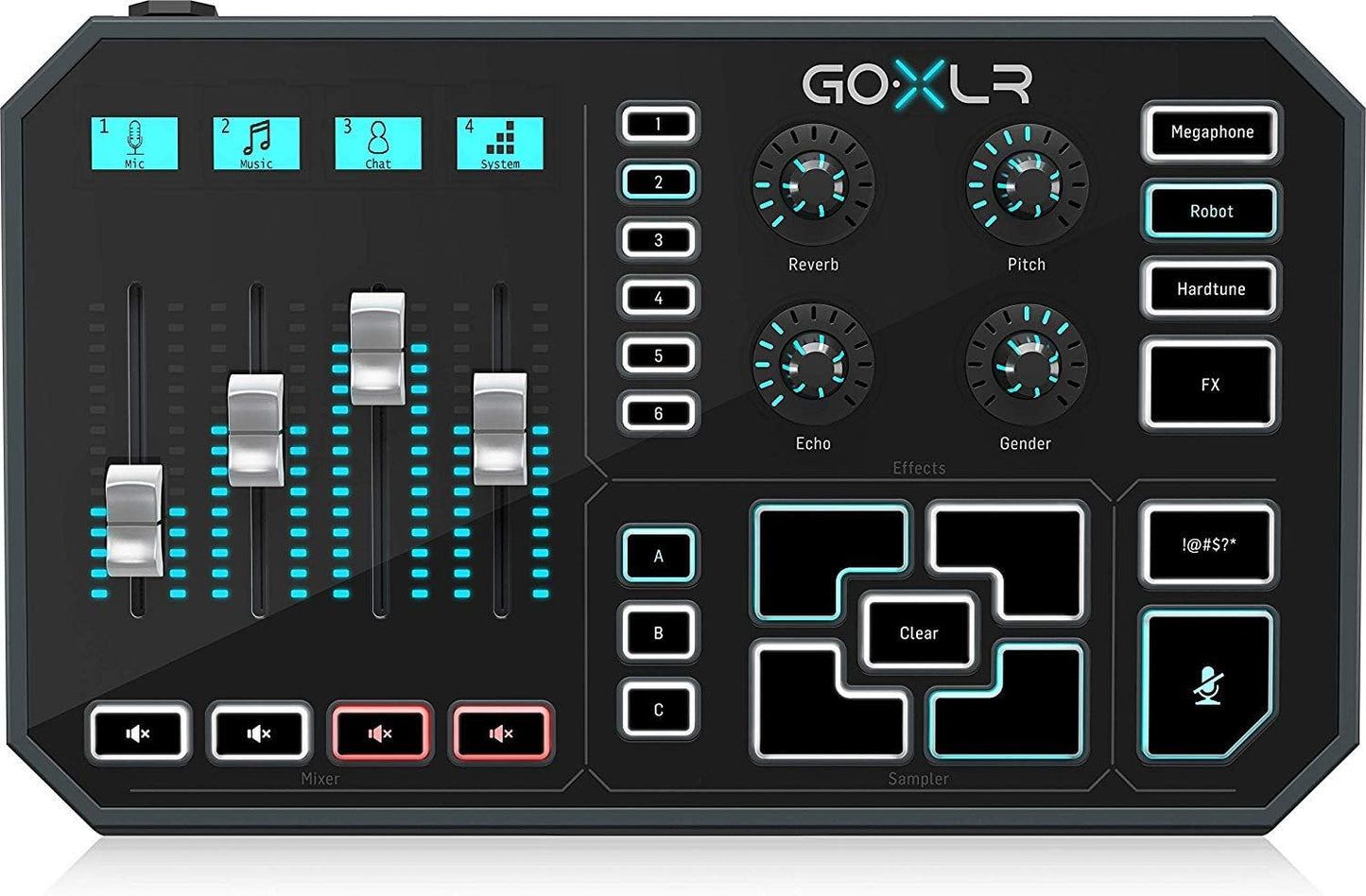 TC Helicon GoXLR mixage 4 canaux, effets vocaux, faders motorisés, PC