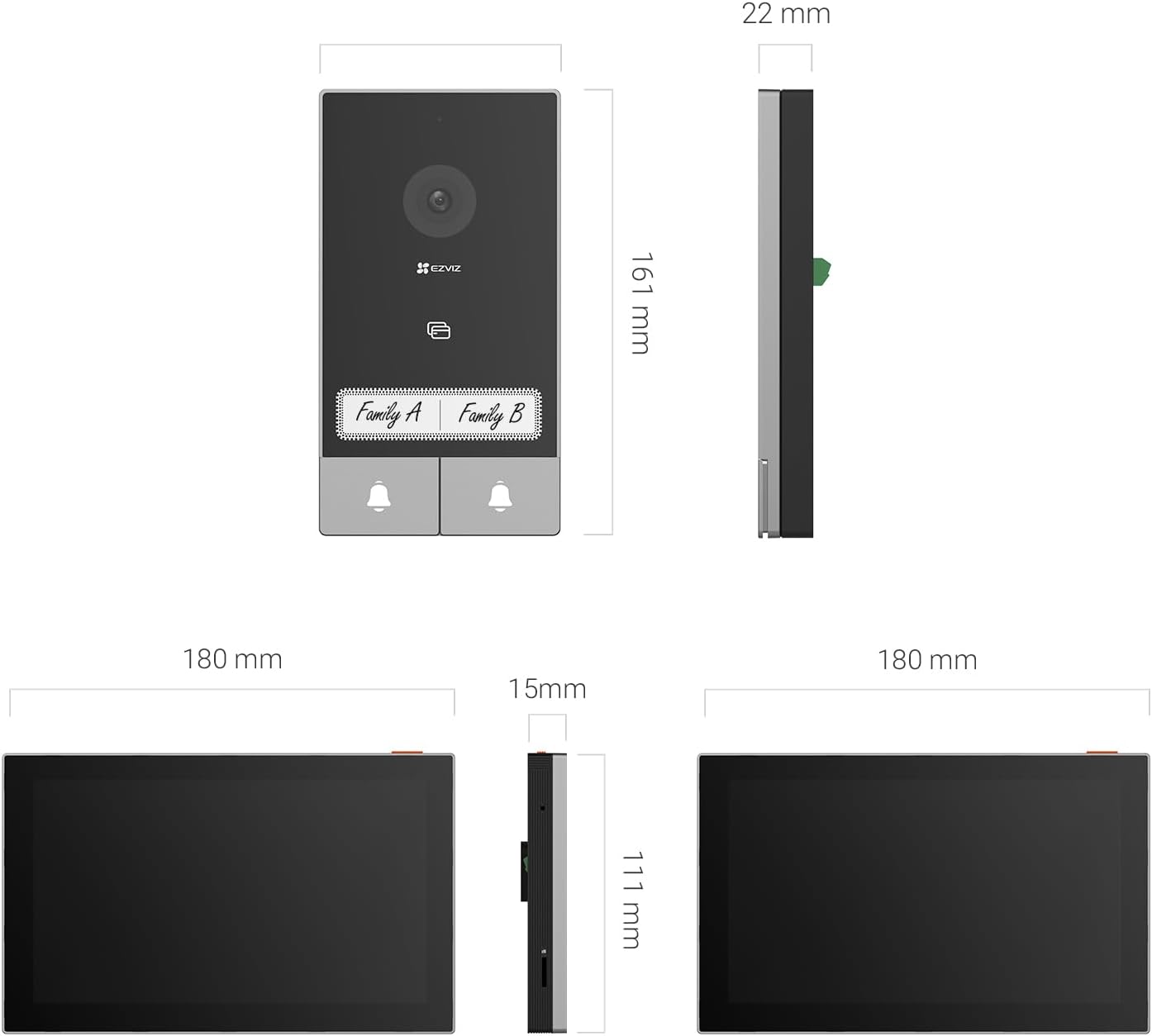 EZVIZ HP7 interphone vidéo 2K, écran tactile 7", RFID, WiFi dual-band, étanche