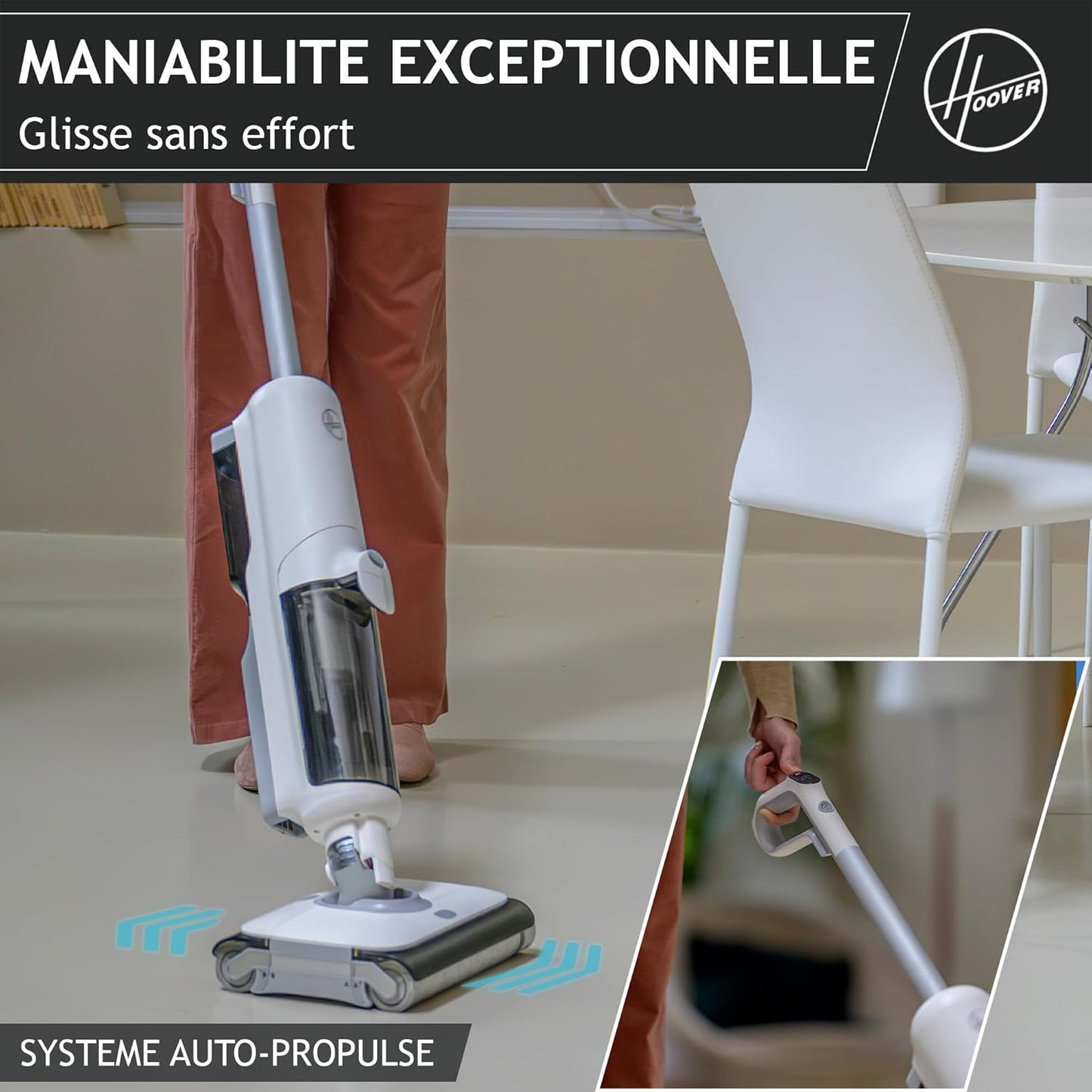 Hoover HW500 aspirateur sans fil laveur 230W, rouleaux, détection, auto-nettoyage
