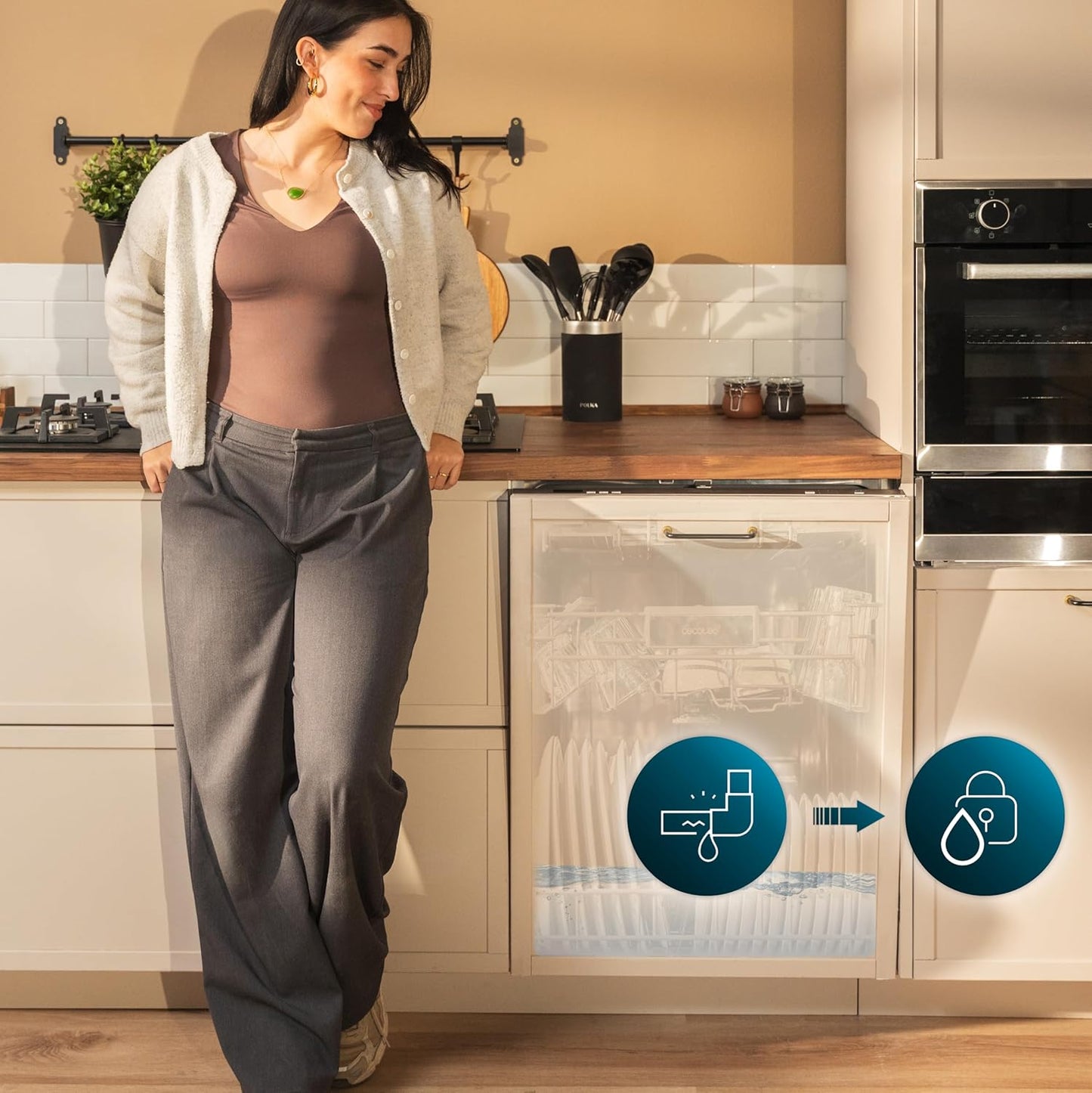 Cecotec lave-vaisselle intégré 60cm Bolero 6500, 15 couverts, 6 programmes, inverter