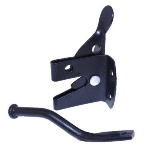 Kit de 2 charnières en T pour portail de jardin, loquet de portail automatique, ressort de rappel, porte latérale, noir
