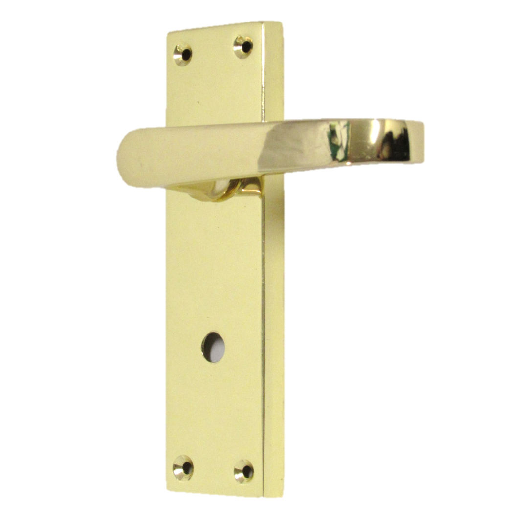 Poignée de porte de salle de bain finition laiton, poignées droites à levier internes
