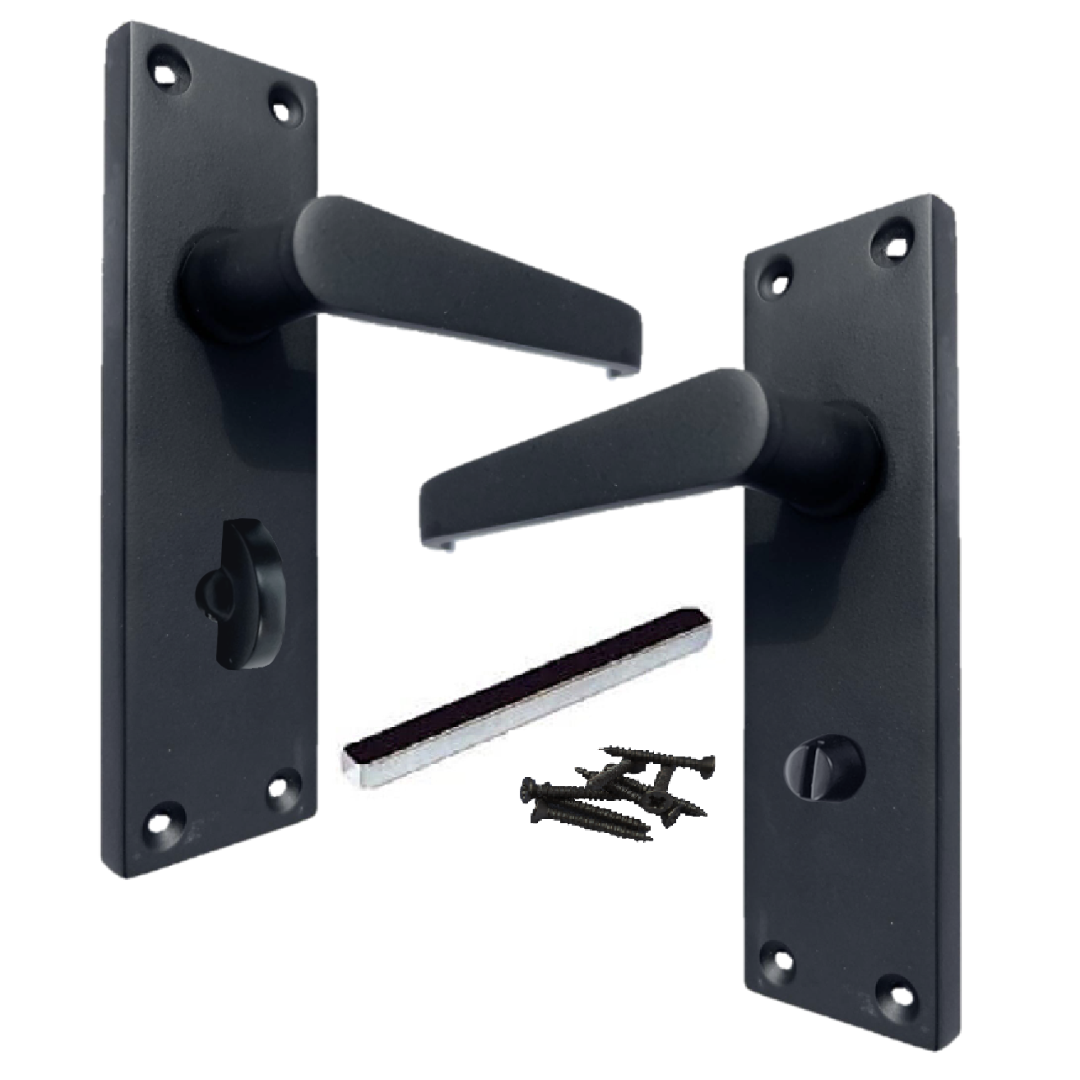 Poignées de porte droites pour baignoire - Noir mat 150 x 40 mm