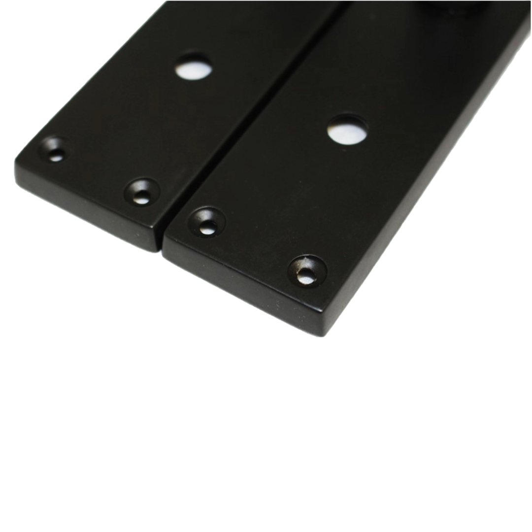 Poignées de porte victoriennes à levier et serrure de salle de bain - Noir mat, paquet de 150 x 40 mm
