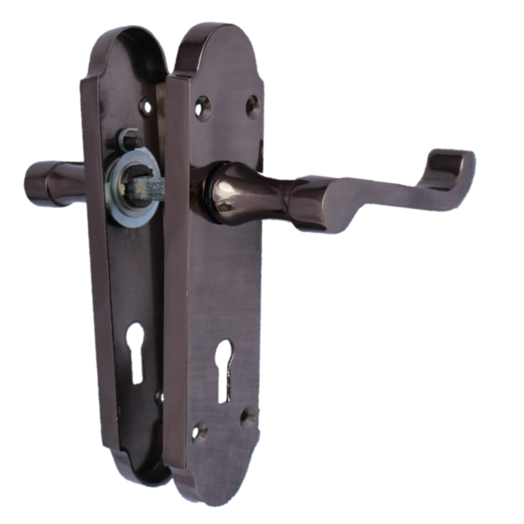 Poignée de porte Epsom à clé et levier de défilement - Pack nickel noir
