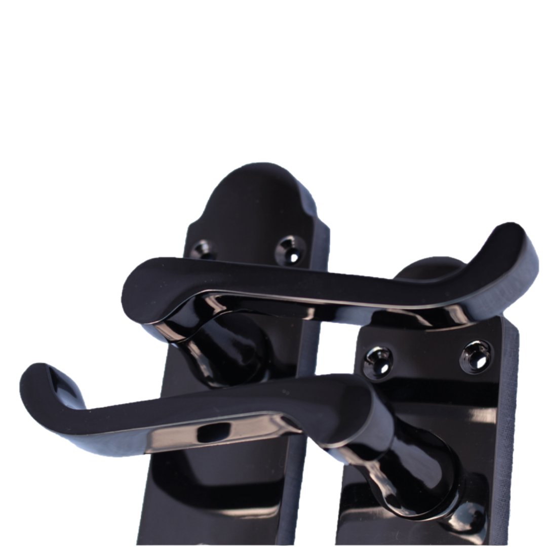 Poignée de porte Epsom à clé et levier de défilement - Pack nickel noir