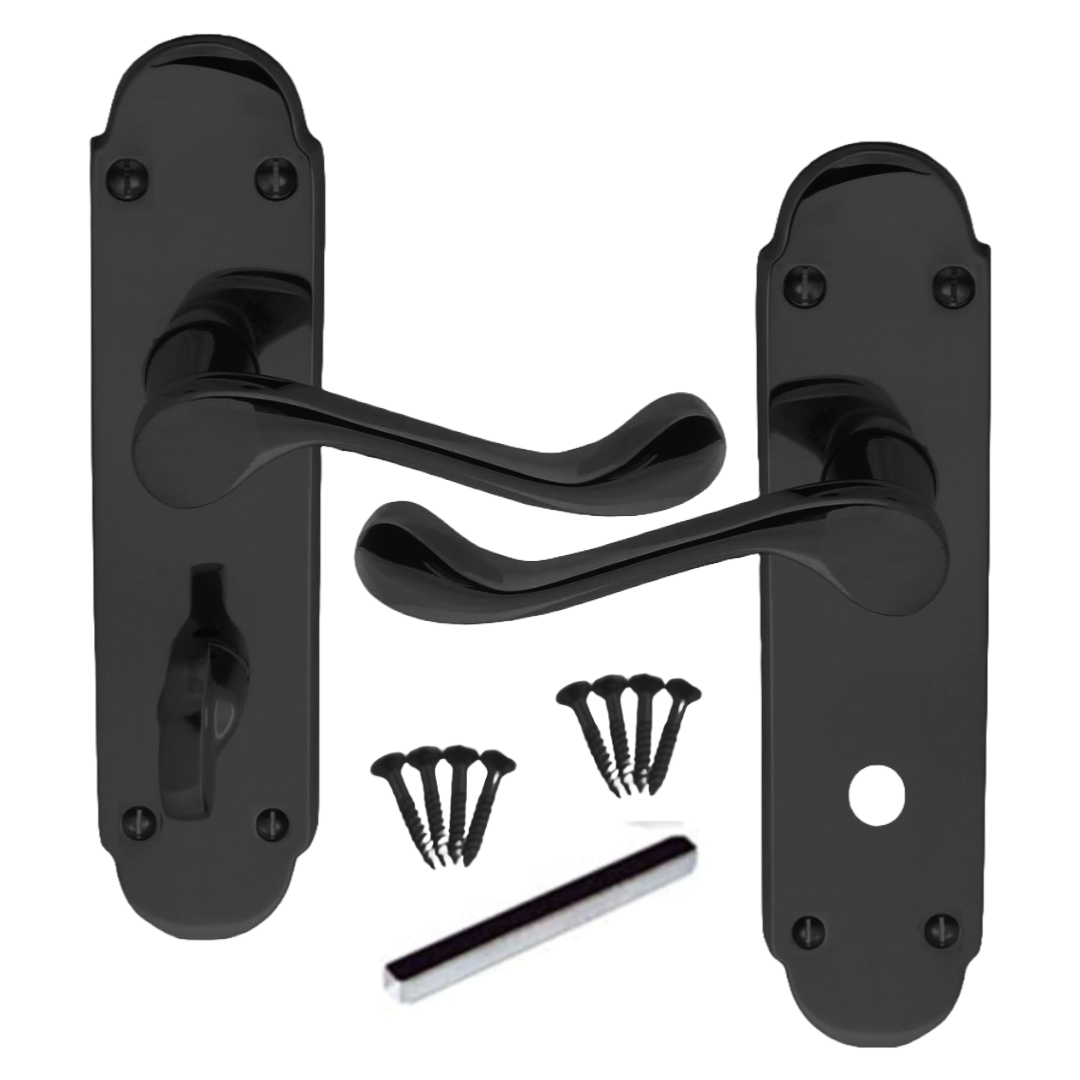 Poignée de salle de bain à volutes victoriennes finition nickel noir Epsom, lot de 1, 4 ou 6 paires