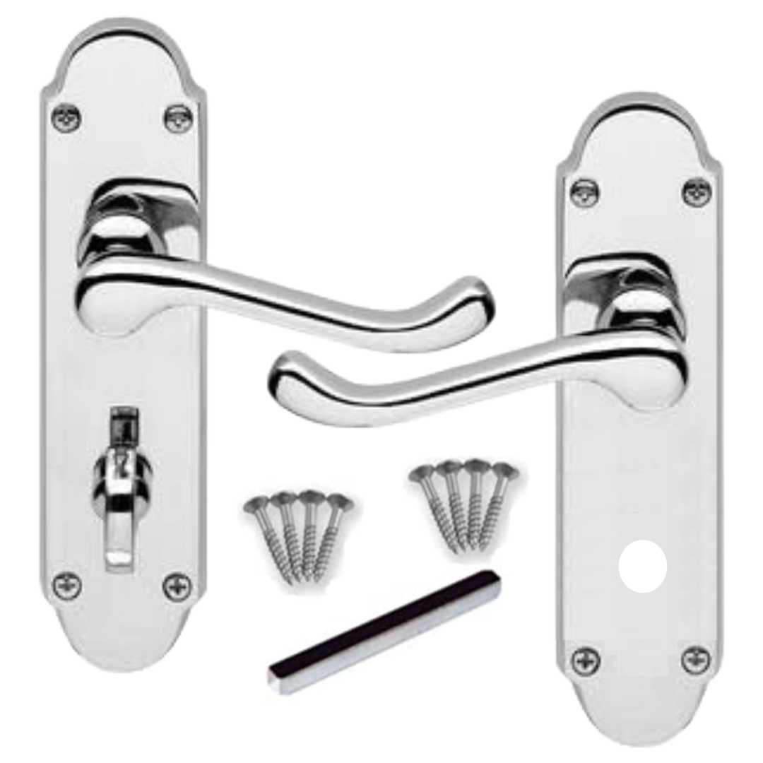 Poignée de porte Epsom en chrome poli, serrure de salle de bain, style victorien, 1/4/6 paires