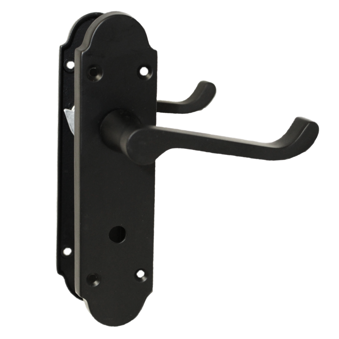 Poignée de porte Epsom pour salle de bain, levier à défilement, noir mat