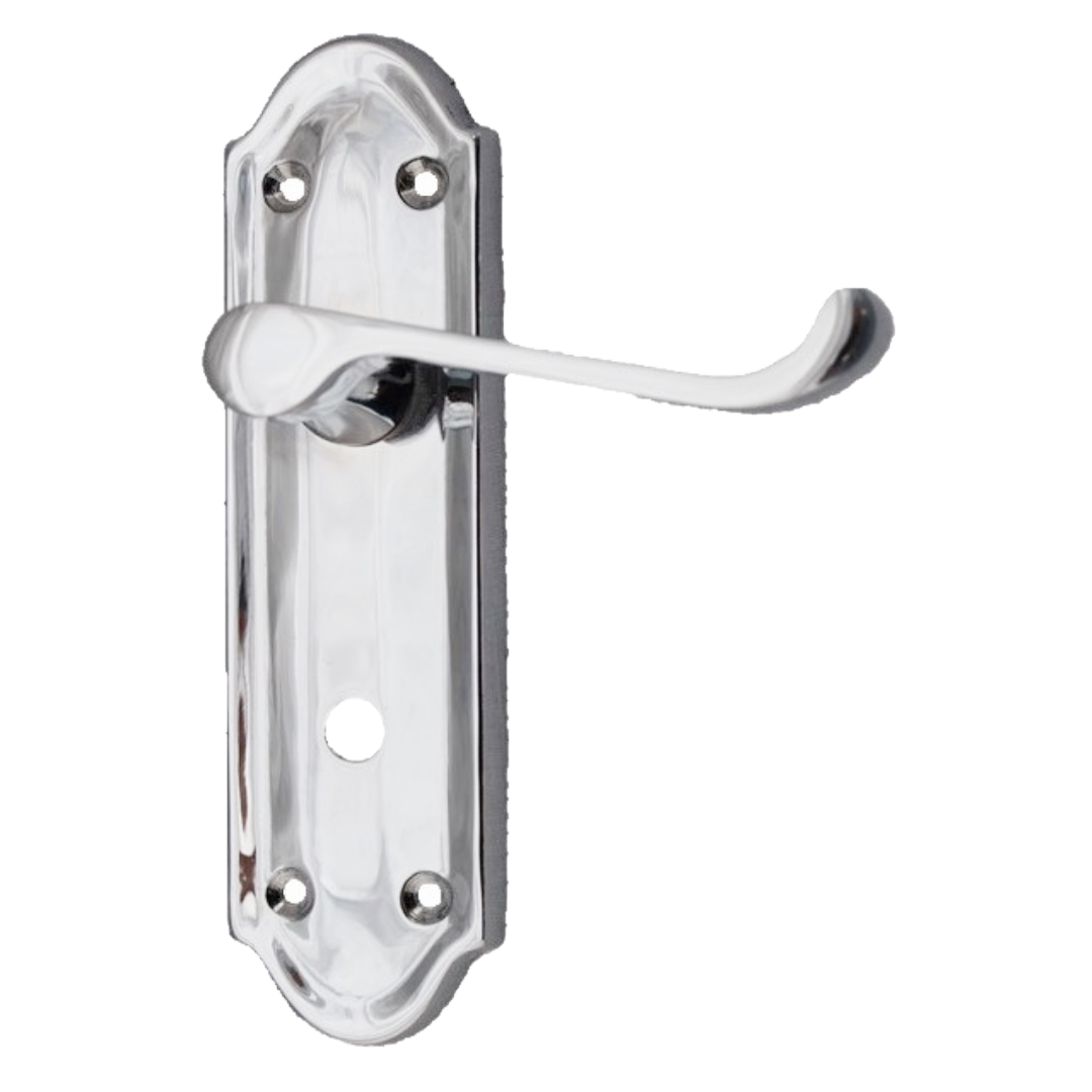 Poignée de porte de salle de bain Ashford avec levier à défilement - Chrome