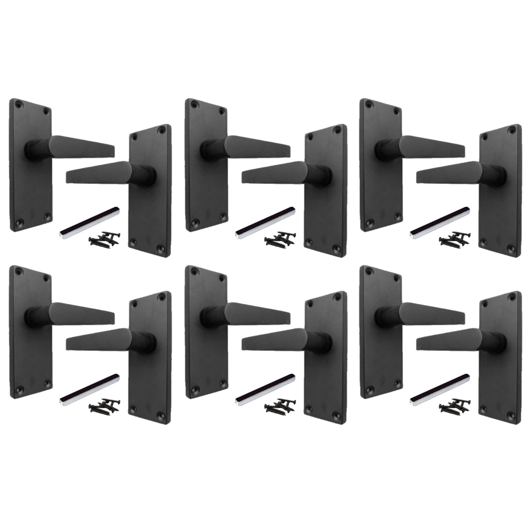 Poignées de porte droites MULTIPACK - Noir mat 1/4/6 paires