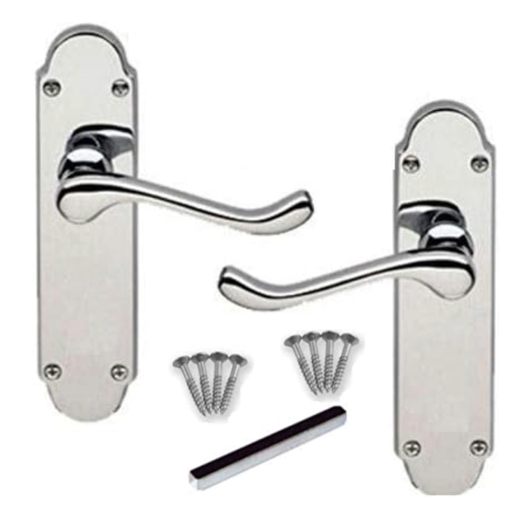 Poignées de porte multipack Epsom Chrome à levier à volutes victoriennes 1/4/6 paires