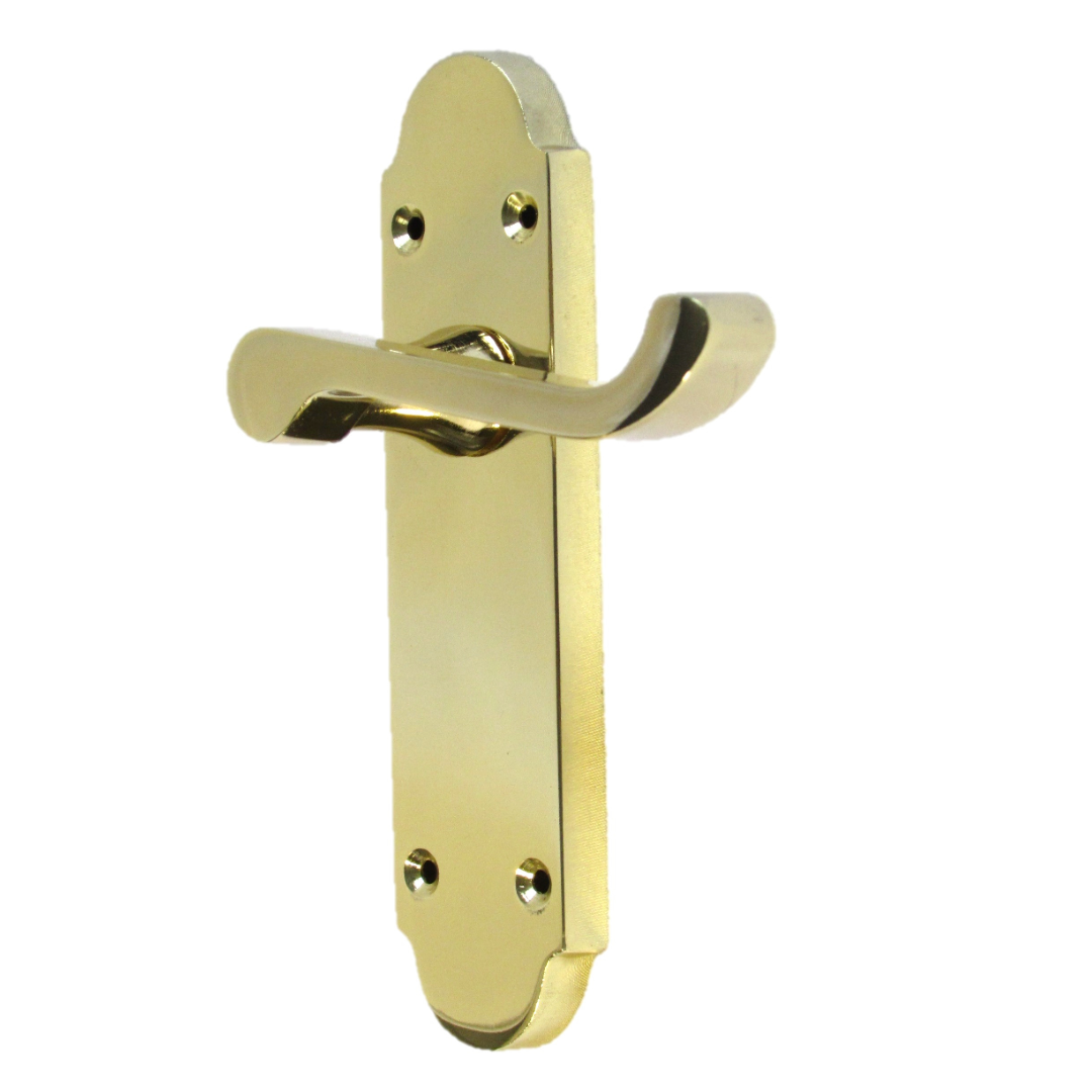 Loquet de porte Epsom à levier à volutes victorienne - Laiton