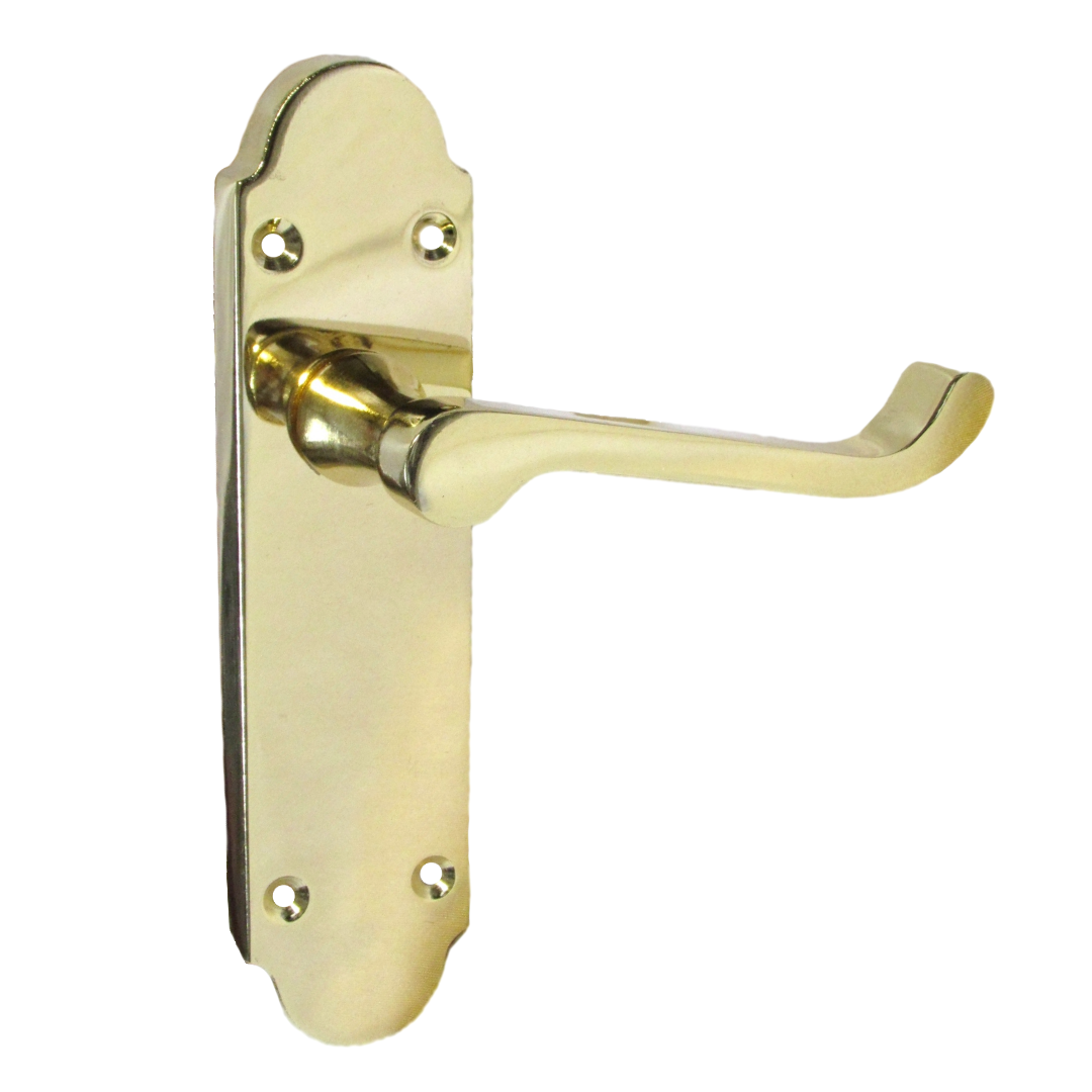 Loquet de porte Epsom à levier à volutes victorienne - Laiton