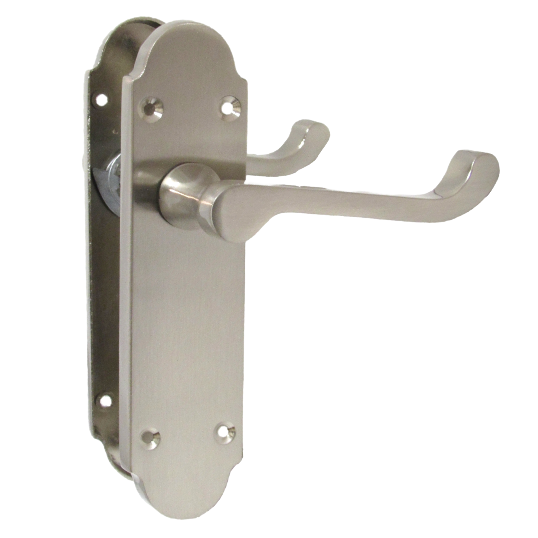 Poignées de porte Epsom à loquet interne et levier à défilement - Pack satiné