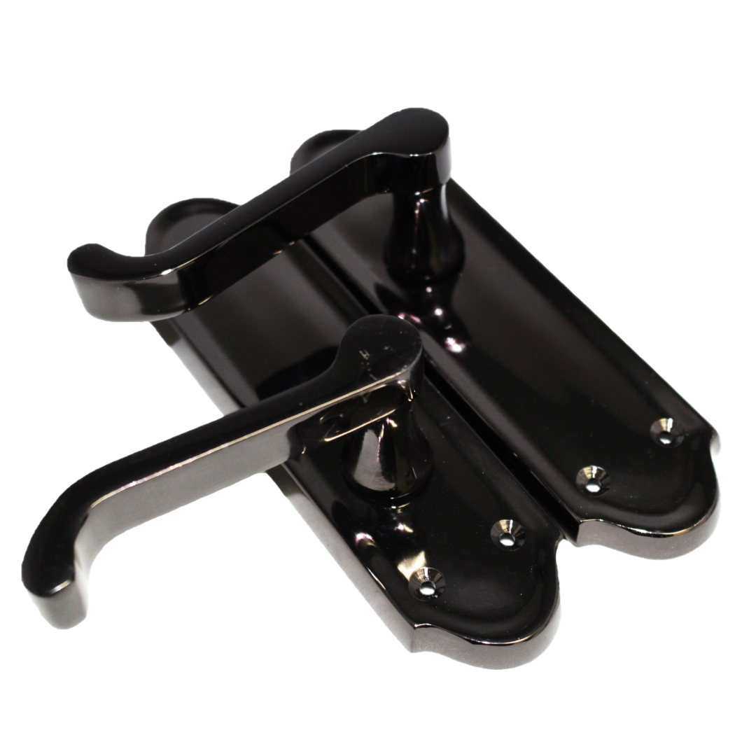 Loquet de porte Ashford à levier à défilement - Pack de loquets en nickel noir