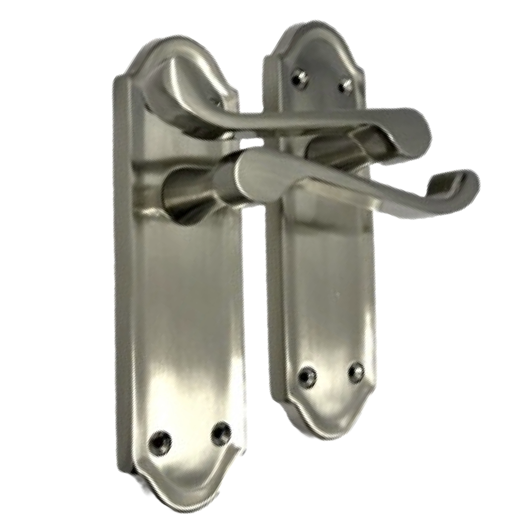 Poignée de porte Ashford à loquet interne et levier à défilement - Pack de loquets satinés