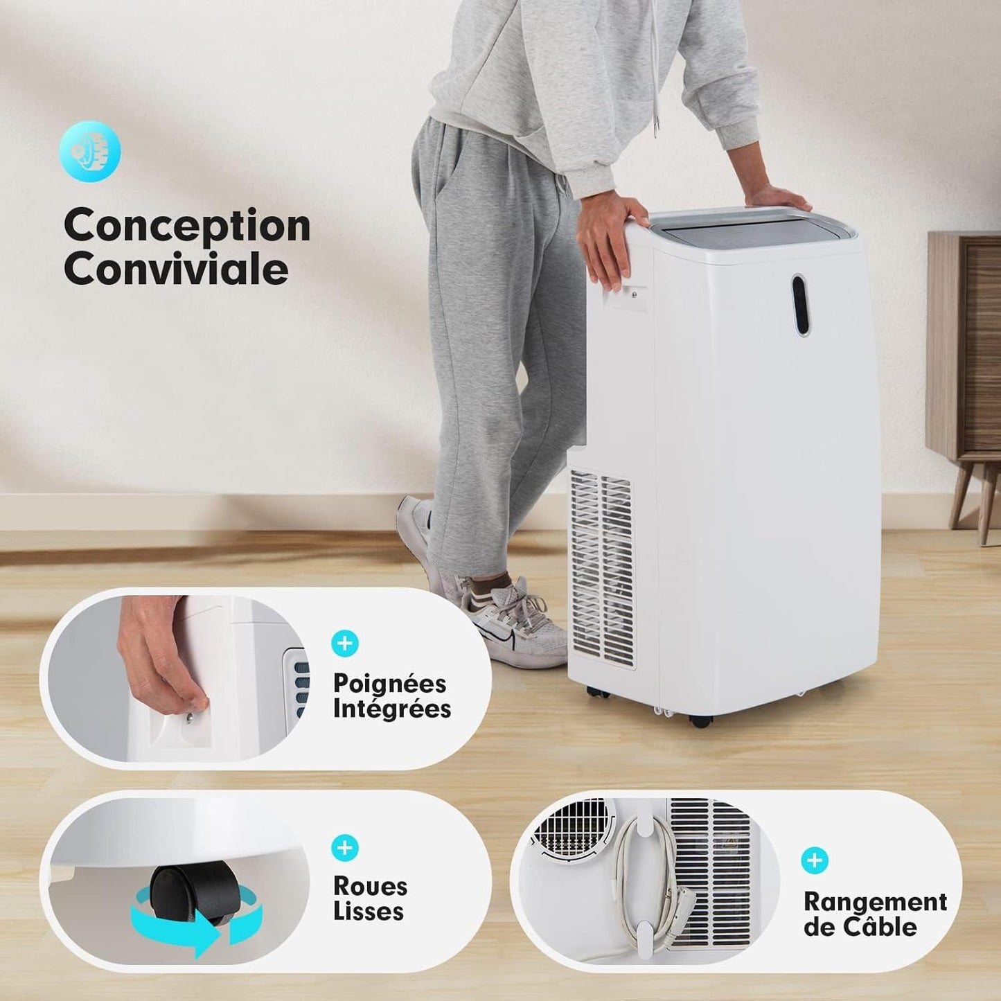 GOPLUS climatiseur mobile 14000BTU, 5-en-1, télécommande, R290, pour 40㎡