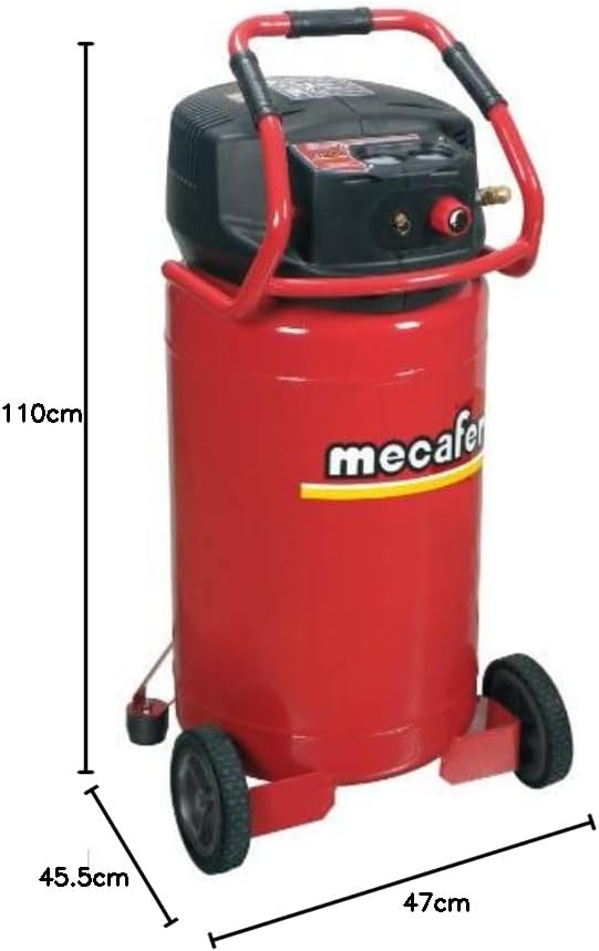 Mecafer compresseur vertical 100L rouge, modèle 425100