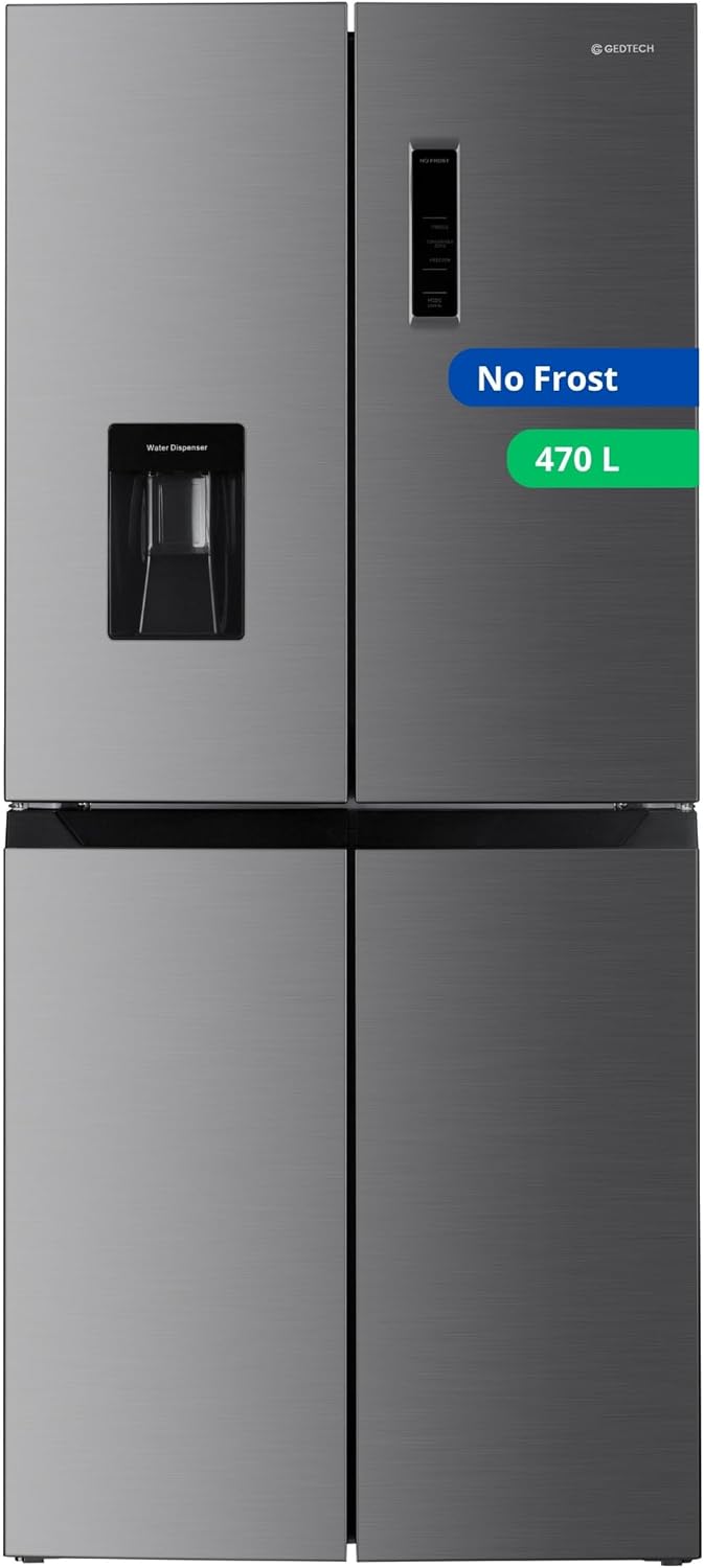 GEDTECH réfrigérateur multi-portes 470L avec distributeur eau, inox
