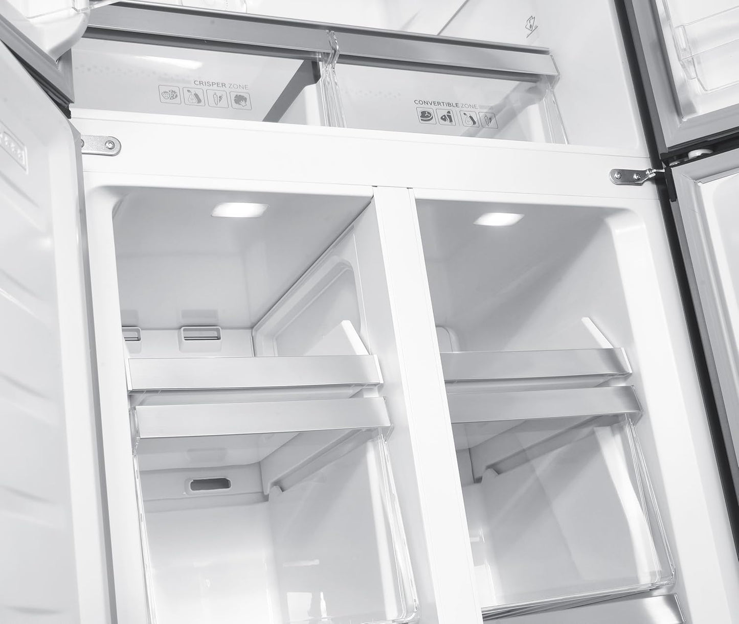GEDTECH réfrigérateur multi-portes 470L avec distributeur eau, inox