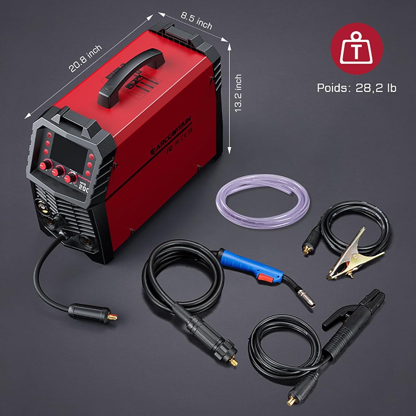 ARCCAPTAIN poste soudure MIG MAG 6-en-1, 200A, TIG, sans gaz, multi-process