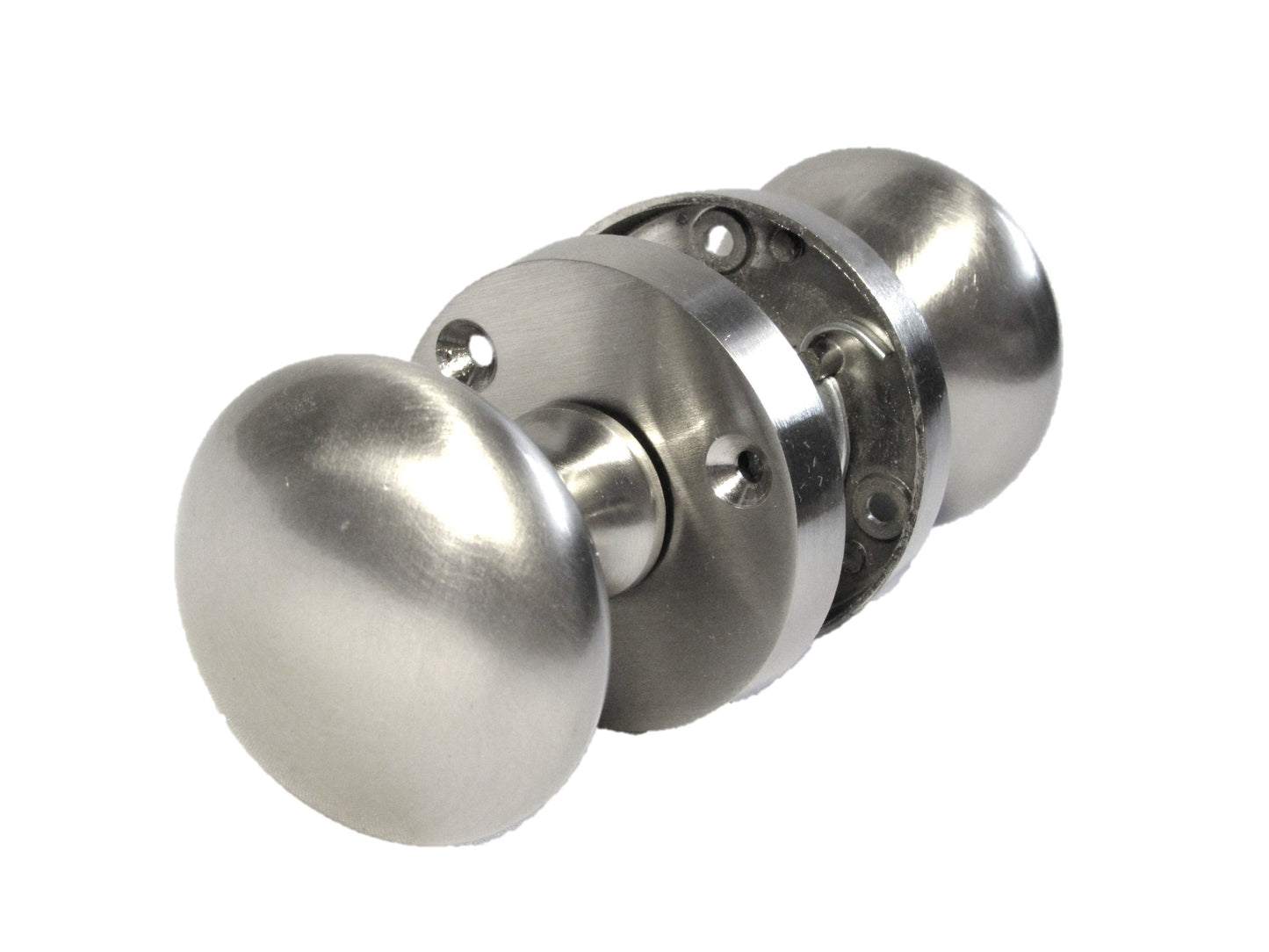 Boutons de porte ronds victoriens à mortaise à ressort - Satin 56 mm