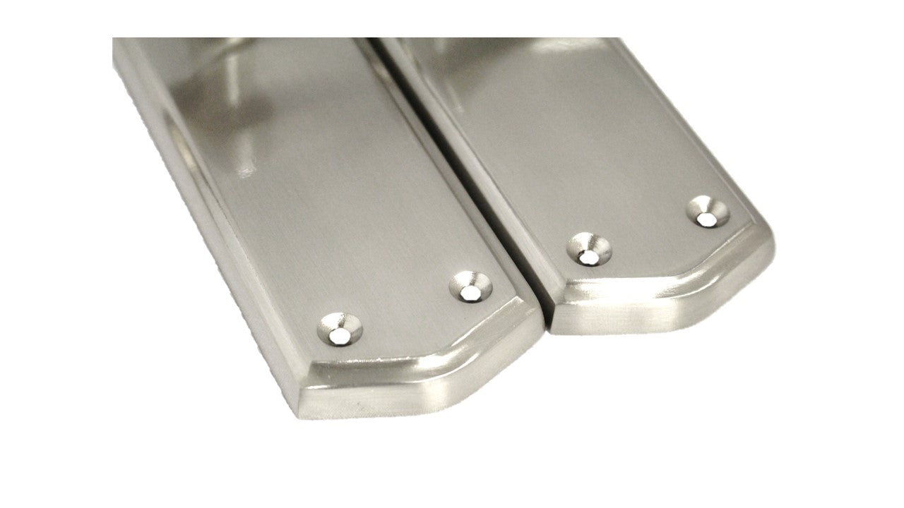 Poignées de porte Stellar à levier à volutes, loquet interne - Satin 170 mm x 50 mm