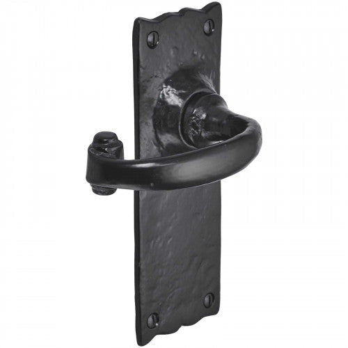 Poignées de porte en fer noir 158 x 55 mm, style cottage antique, style européen, pour salle de bain
