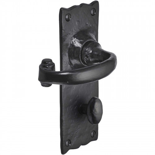 Poignées de porte en fer noir 158 x 55 mm, style cottage antique, style européen, pour salle de bain