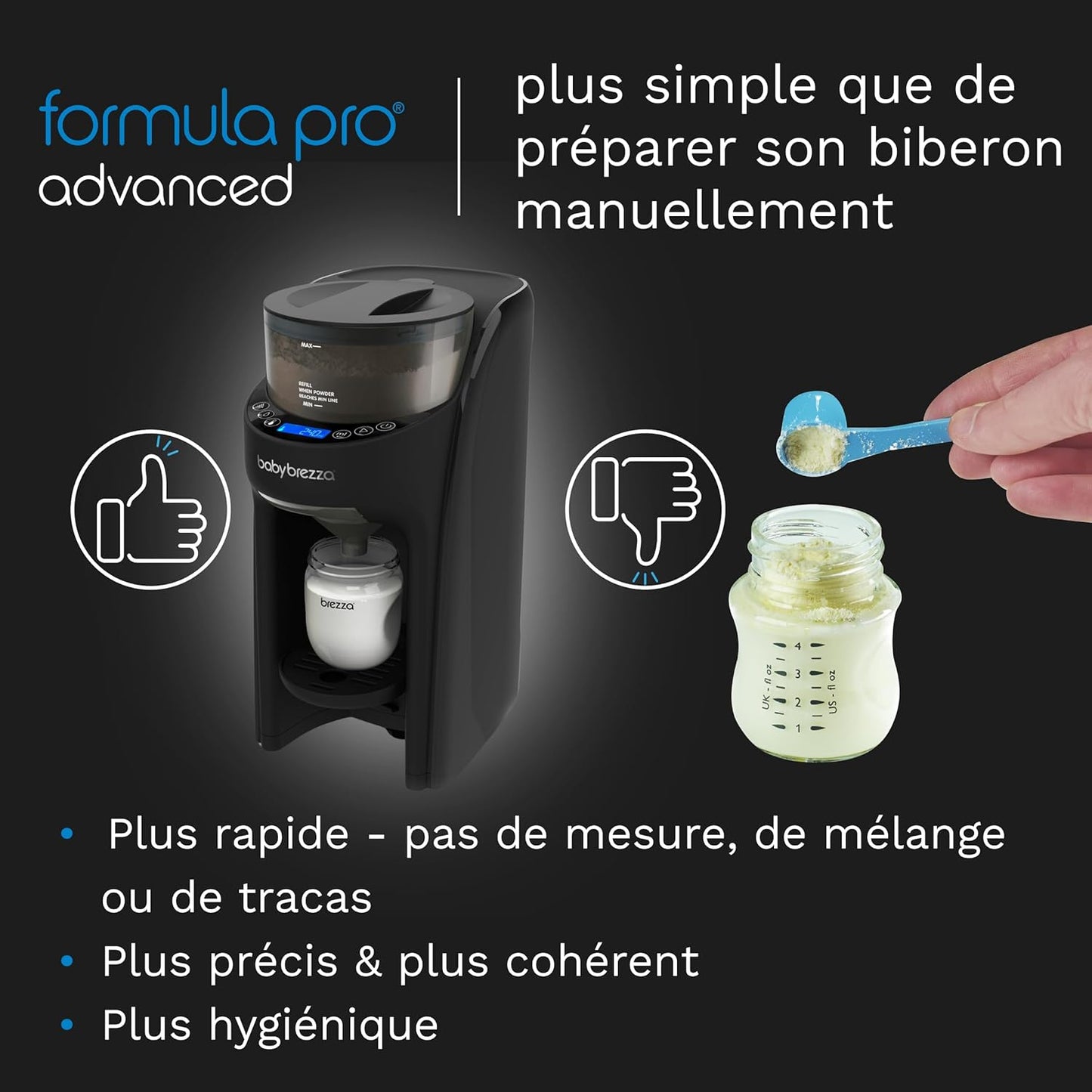 Baby Brezza Formula Pro Advanced préparateur de biberons auto, noir