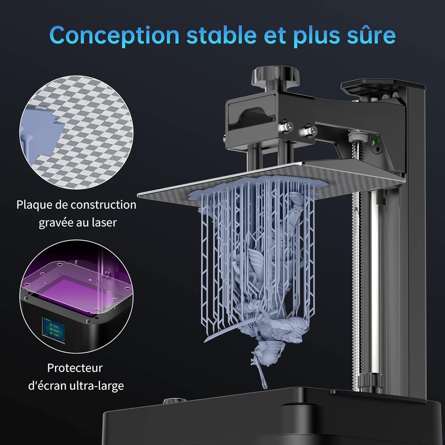 ANYCUBIC Photon Mono 2 imprimante 3D résine 4K, débutants, 143×89×165mm
