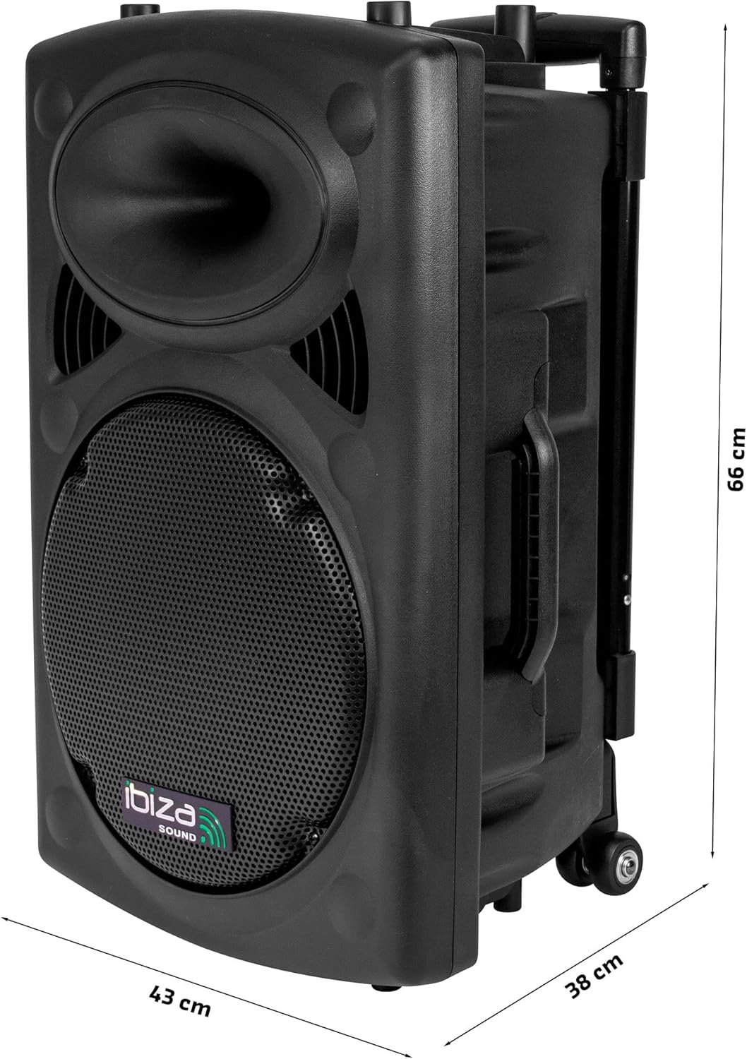 Ibiza PORT12VHF-BT enceinte 12" 700W, 2 micros, BT, USB, SD, 5–7h autonomie