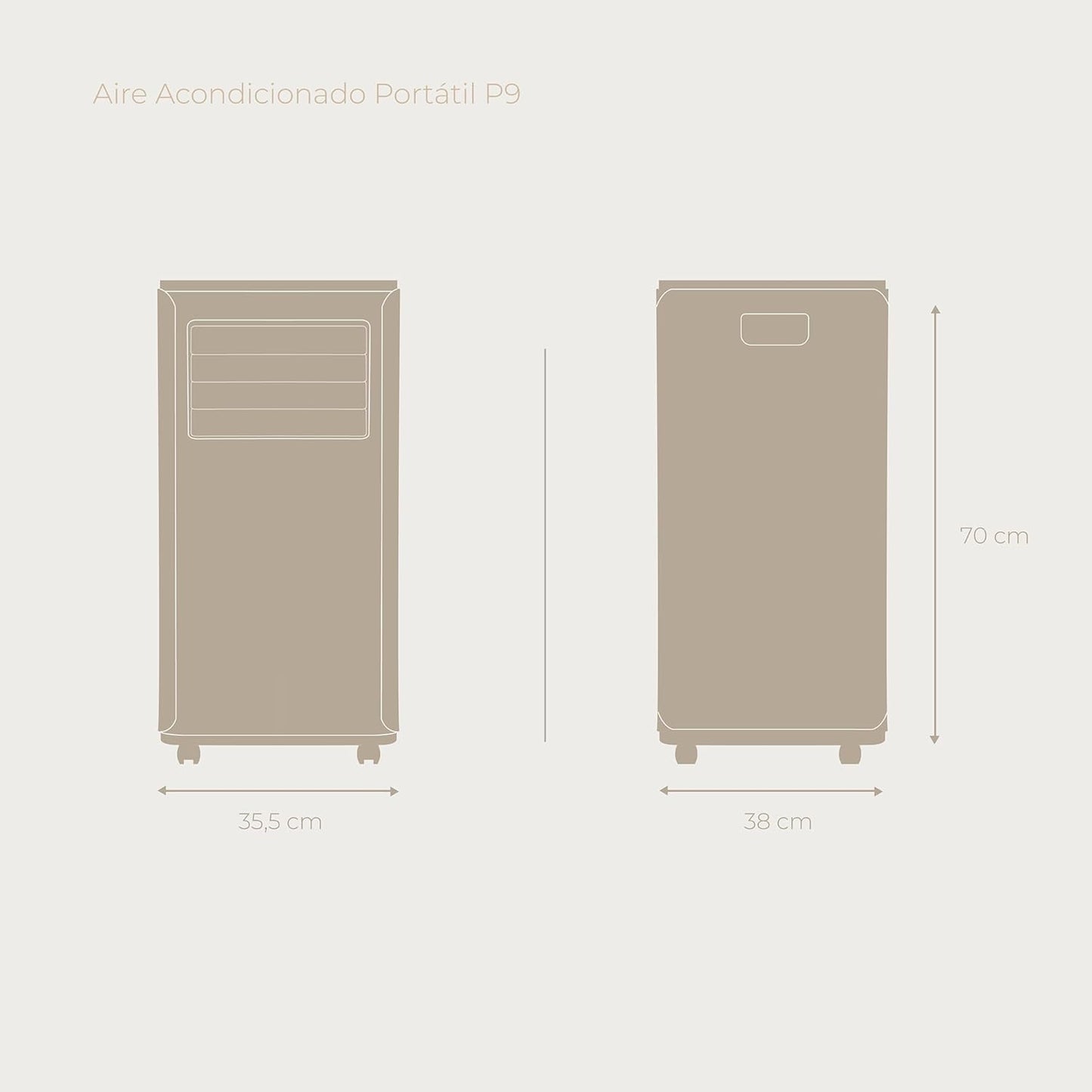 EVVO climatiseur portable chaud/froid 9000BTU, 4-en-1, 20m², classe A