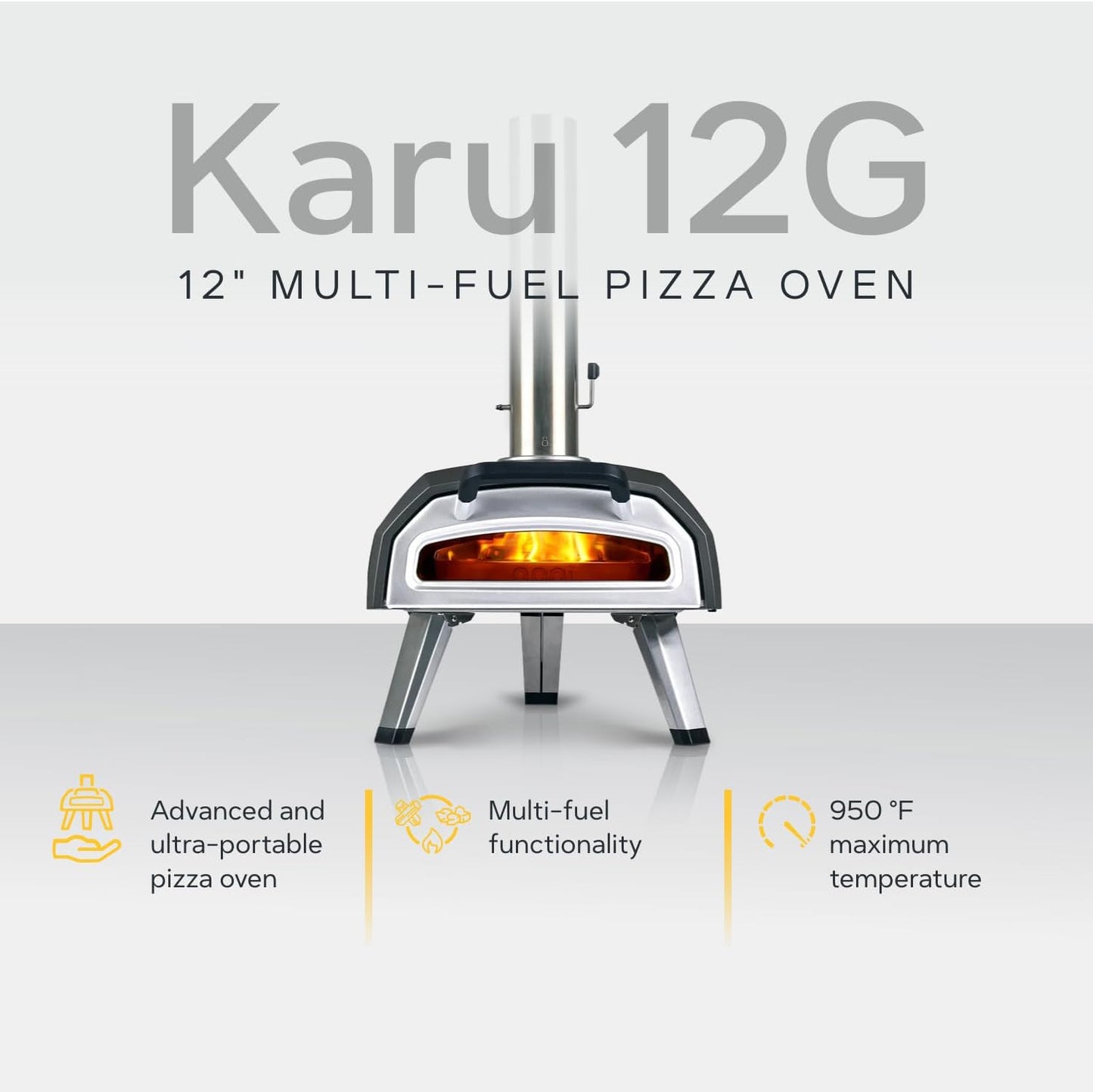 Ooni Karu 2 four à pizza bois/gaz extérieur, portable, cuisson pierre